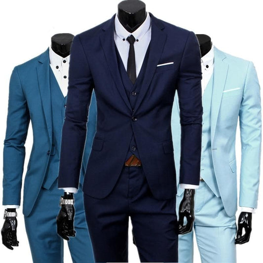Men's Three-Piece Business Suit – Coat, Waistcoat & Trousers in England Style
