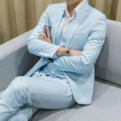 Single Breasted Skinny Fit Three-piece Business Suits