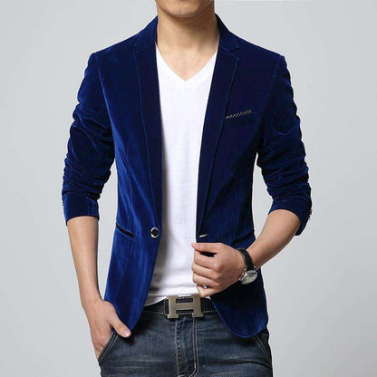 Men's Slim Fit Velvet Blazer – Luxurious, Bold & Party-Perfect