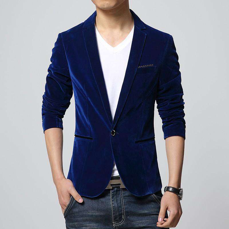 Men's Slim Fit Velvet Blazer – Luxurious, Bold & Party-Perfect