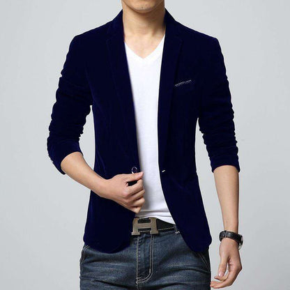 Men's Slim Fit Velvet Blazer – Luxurious, Bold & Party-Perfect