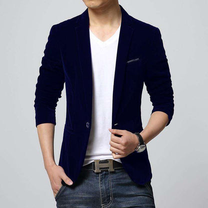 Men's Slim Fit Velvet Blazer – Luxurious, Bold & Party-Perfect