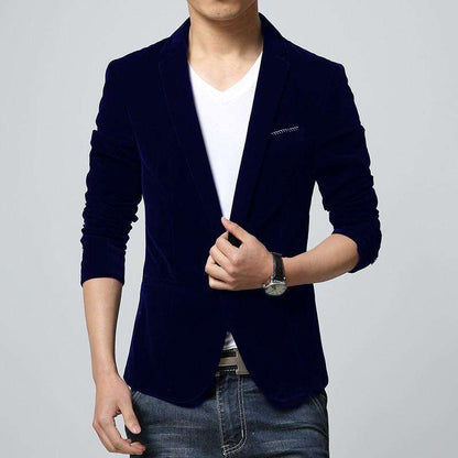 Men's Slim Fit Velvet Blazer – Luxurious, Bold & Party-Perfect