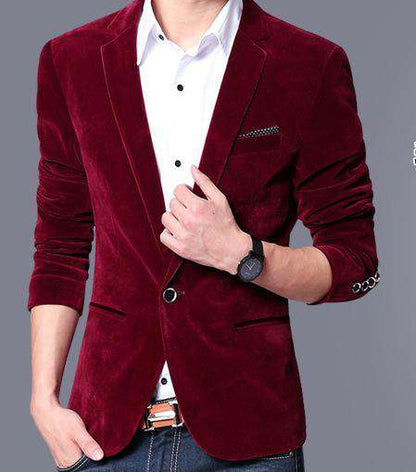 Men's Slim Fit Velvet Blazer – Luxurious, Bold & Party-Perfect
