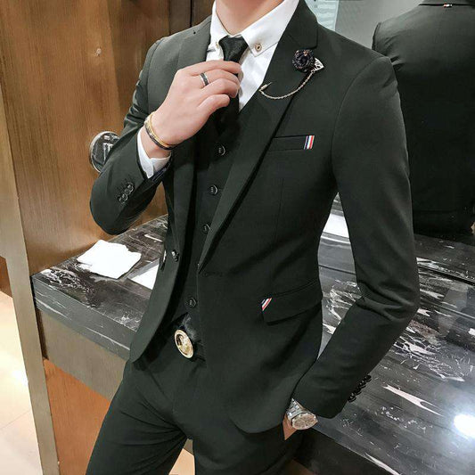 Men's Slim Fit Three-Piece Single Breasted Suit – Sharp, Classic & Versatile