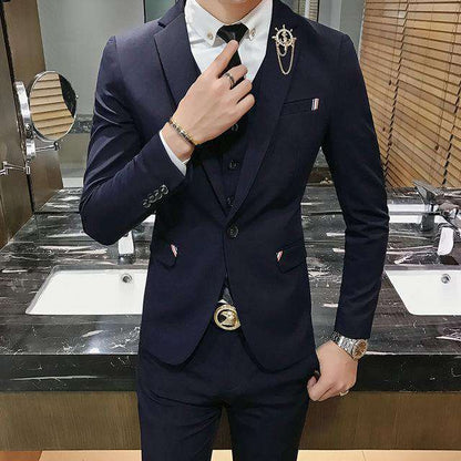 Men's Slim Fit Three-Piece Single Breasted Suit – Sharp, Classic & Versatile