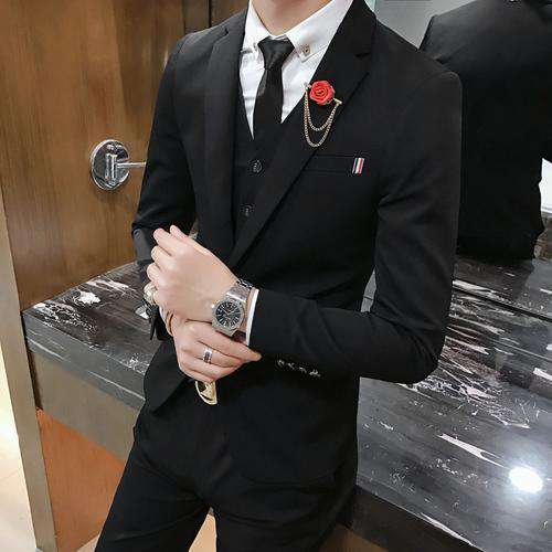 Men's Slim Fit Three-Piece Single Breasted Suit – Sharp, Classic & Versatile