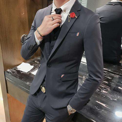 Men's Slim Fit Three-Piece Single Breasted Suit – Sharp, Classic & Versatile